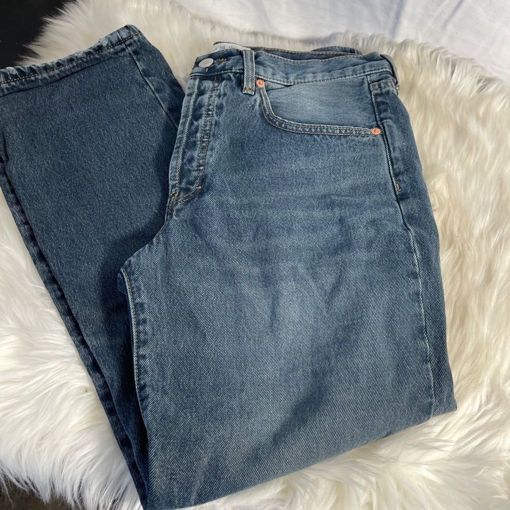 Free People We The Free High Waist Wide Straigh Leg Pants Sz 28